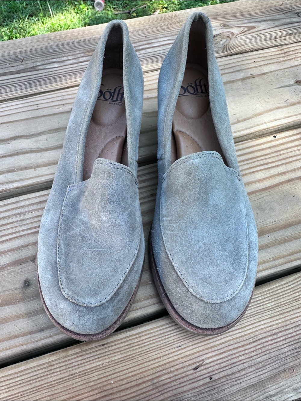 Sofft Suede Loafers - Light Gray